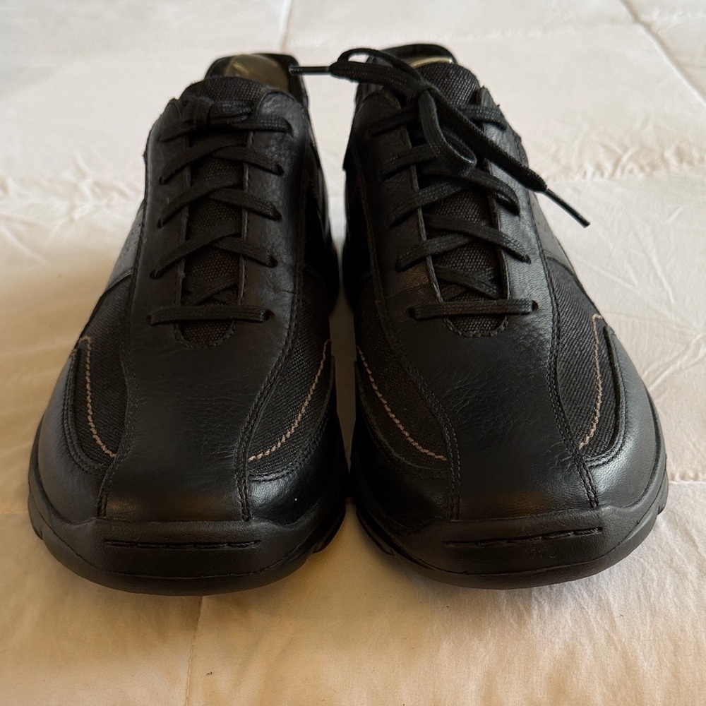 CLARKS MENS XTR LITE BLACK OTHER LEATHER LACE UP SHOES NEVER WORN SIZE 9 - Picture 2 of 4